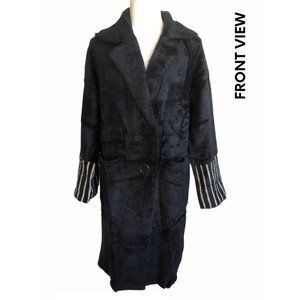 SALE!!!!!! NWT THML Black Faux Fur Coat with Stripes